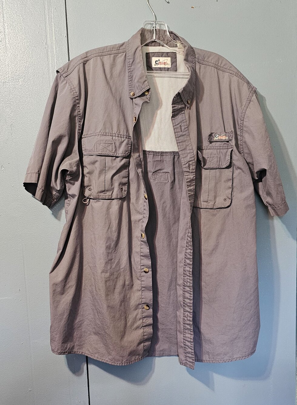 World Wide Sportsman Fishing Shirt Mesh Lined XL Gray